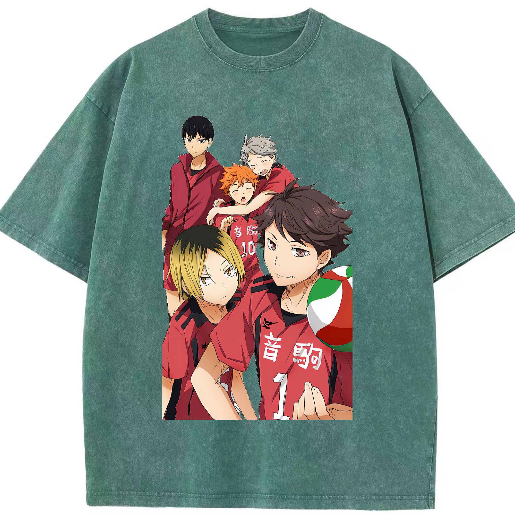 （画像用） ハイキュー!! Haikyu!! 綿100% ヴィンテージ風 半袖Tシャツ（フロントプリント）